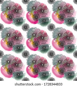 Romantic vector ornament, Flower motif