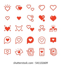 Romantic vector outline icon set.symbols collection. Linear design, easy to edit.Love Message,Love,Chat,Conversation,Heart,Love Chat.
