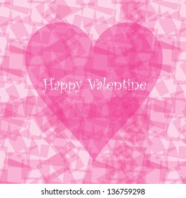 romantic vector page layout, valentine concept with pink heart in silhouette and place for your text isolated on wrapped paper texture