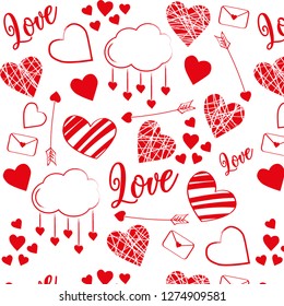 Romantic vector pattern for Valentine's Day - February 14th