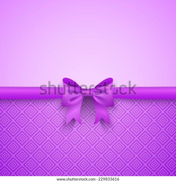 可愛い蝶結びと柄のあるロマンチックなベクター画像の紫の背景 プリティデザイン バレンタインデー 誕生日 女性デー用のグリーティングカードの壁紙 のベクター画像素材 ロイヤリティフリー