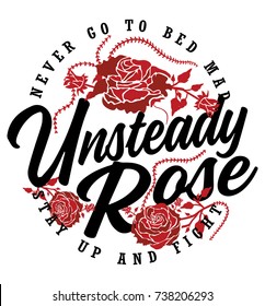 romantic vector rose graphic for t shirt print