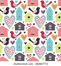 Romantic vector seamless pattern
