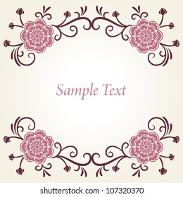 romantic vector template for greeting card