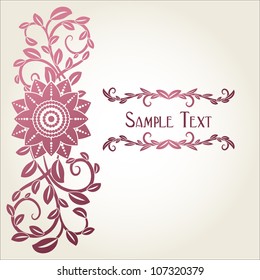 romantic vector template for greeting card