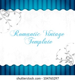 Romantic vector vintage background in blue colors. Eps 10.