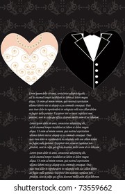 romantic vector wedding  greeting card