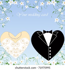 romantic vector wedding set for greeting card