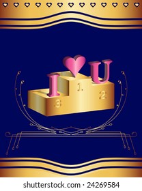 Romantic Victory stand Abstract Background, 1st =You, 2nd  = Love, 3rd  = I