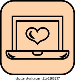 Videollamada romántica, ilustración, vector sobre fondo blanco.