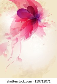 romantic vintage background with pink flower retro element