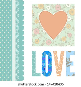 Romantic vintage card with heart