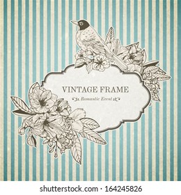 Romantic vintage card in scrapbook style vector illustration