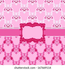 Romantic vintage frame valentines vector