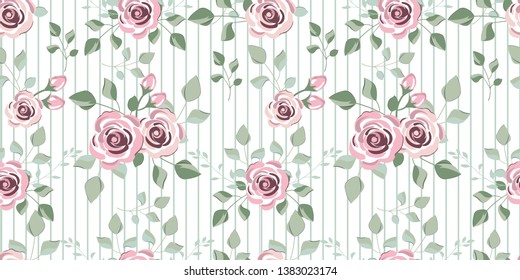 romantic vintage rose seamless pattern for fabric, party background, craft, product packaging, gift wrapping, scrapbooking and many more.