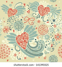 Romantic vintage seamless pattern