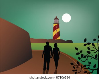 romantic walk near sea
