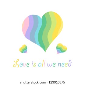 Romantic wallpaper. Cute heart background in modern style. Love concept