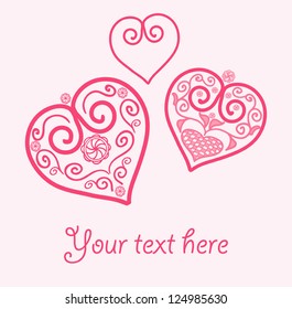 Romantic wallpaper. Cute heart background in modern style. Love concept
