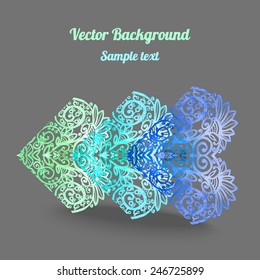 Romantic watercolor card with three delicate decorative elements. Decor design greeting cards, wedding invitations, marriage, bridal, birthday, Valentine's day, newborn baby. Vector illustration.