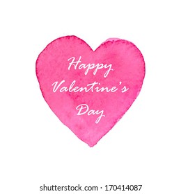 Romantic watercolor design elements. Pink hearts for love. Valentine's day. Vector illustration 