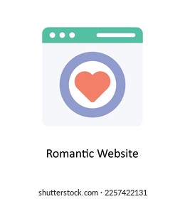 Romantic Website vector Flat Icons. Simple stock illustration stock illustration