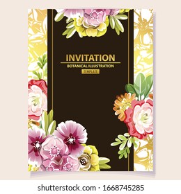 Romantic wedding invitation card. Wedding, marriage, bridal, birthday, Valentine's day.