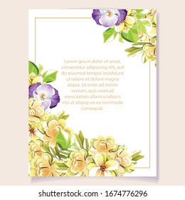 Romantic wedding invitation card. Wedding, marriage, bridal, birthday, Valentine's day.
