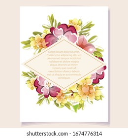 Romantic wedding invitation card. Wedding, marriage, bridal, birthday, Valentine's day.