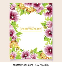 Romantic wedding invitation card. Wedding, marriage, bridal, birthday, Valentine's day.