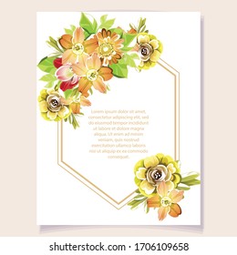 Romantic wedding invitation card. Wedding, marriage, bridal, birthday, Valentine's day.