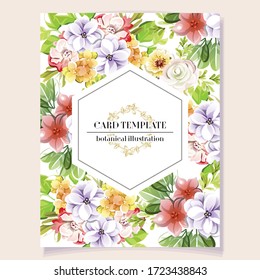 Romantic wedding invitation card. Wedding, marriage, bridal, birthday, Valentine's day.