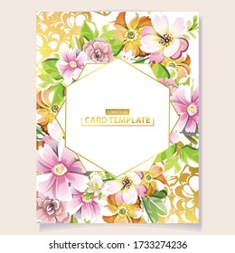 Romantic wedding invitation card. Wedding, marriage, bridal, birthday, Valentine's day.