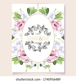 Romantic wedding invitation card. Wedding, marriage, bridal, birthday, Valentine's day.
