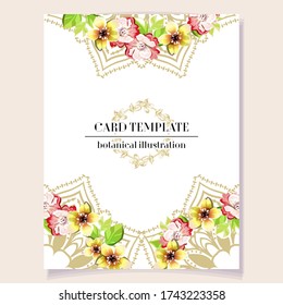 Romantic wedding invitation card. Wedding, marriage, bridal, birthday, Valentine's day.