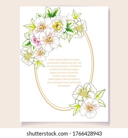 Romantic wedding invitation card. Wedding, marriage, bridal, birthday, Valentine's day.