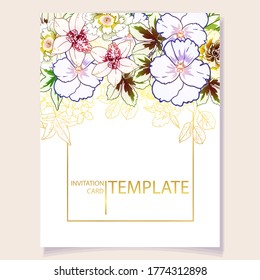 Romantic wedding invitation card. Wedding, marriage, bridal, birthday, Valentine's day.