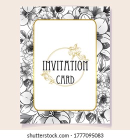 Romantic wedding invitation card. Wedding, marriage, bridal, birthday, Valentine's day.