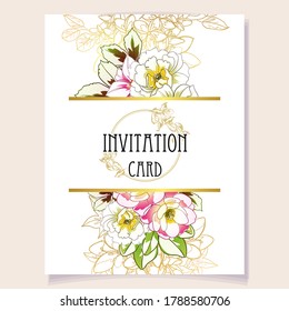 Romantic wedding invitation card. Wedding, marriage, bridal, birthday, Valentine's day.
