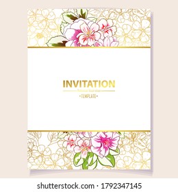 Romantic wedding invitation card. Wedding, marriage, bridal, birthday, Valentine's day.