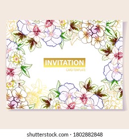Romantic wedding invitation card. Wedding, marriage, bridal, birthday, Valentine's day.