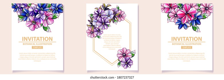 Romantic wedding invitation card. Wedding, marriage, bridal, birthday, Valentine's day.