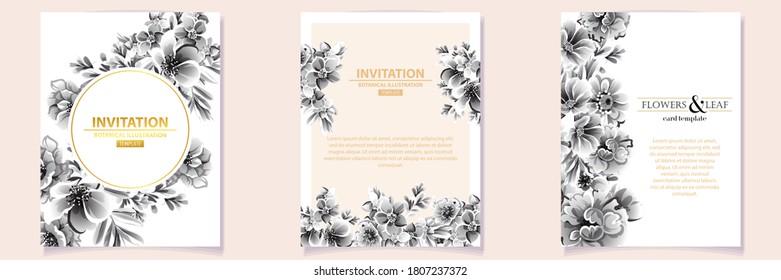Romantic wedding invitation card. Wedding, marriage, bridal, birthday, Valentine's day.