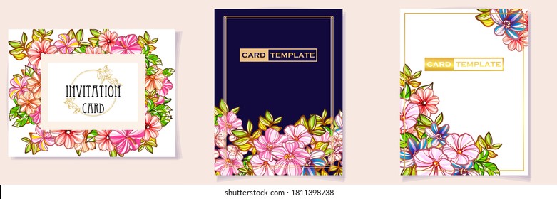 Romantic wedding invitation card. Wedding, marriage, bridal, birthday, Valentine's day.