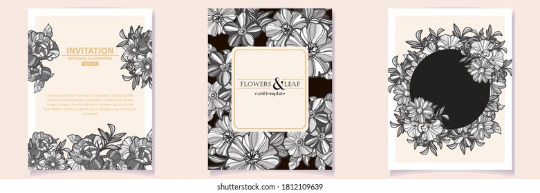 Romantic wedding invitation card. Wedding, marriage, bridal, birthday, Valentine's day.