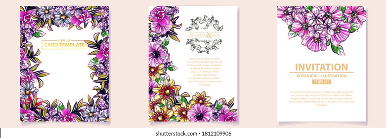 Romantic wedding invitation card. Wedding, marriage, bridal, birthday, Valentine's day.