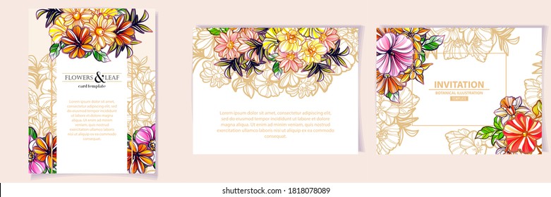 Romantic wedding invitation card. Wedding, marriage, bridal, birthday, Valentine's day.