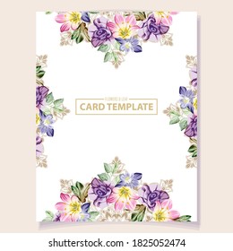 Romantic wedding invitation card. Wedding, marriage, bridal, birthday, Valentine's day.