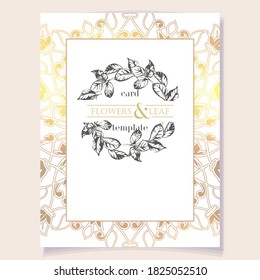 Romantic wedding invitation card. Wedding, marriage, bridal, birthday, Valentine's day.