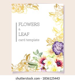 Romantic wedding invitation card. Wedding, marriage, bridal, birthday, Valentine's day.